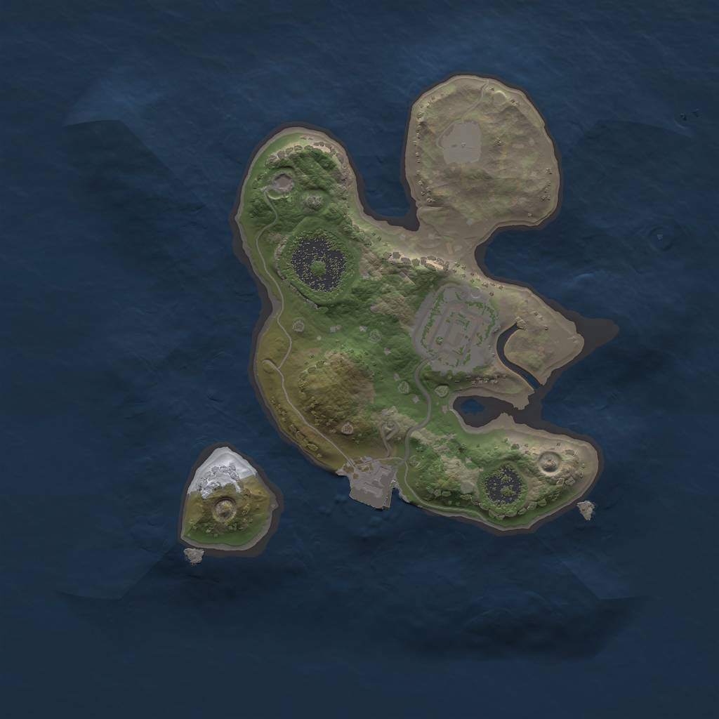 Rust Map: Procedural Map, Size: 2000, Seed: 2350, 4 Monuments