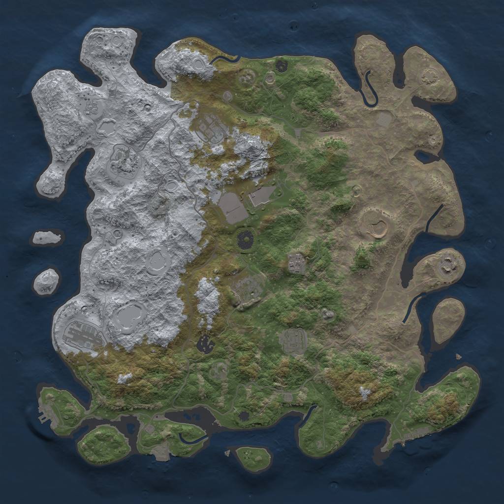 Rust Map: Procedural Map, Size: 4200, Seed: 667439569, 18 Monuments
