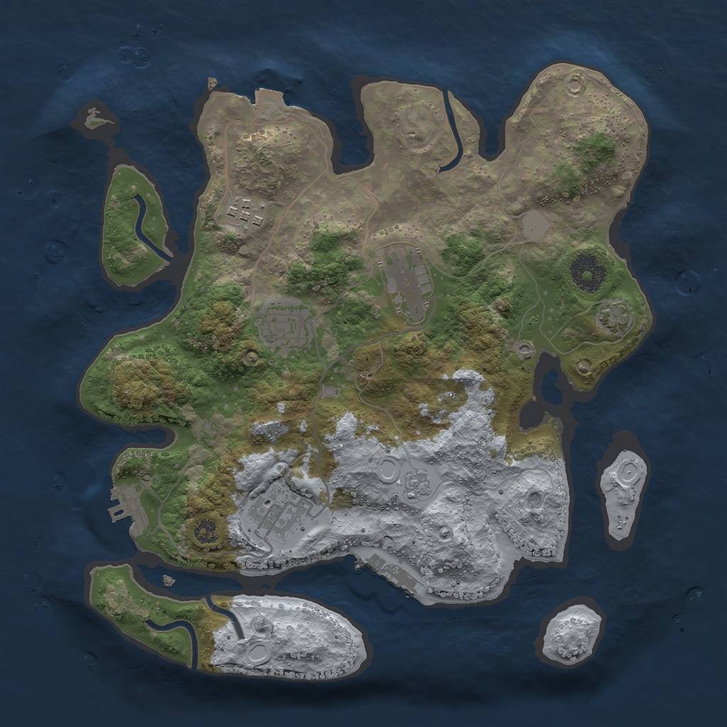 Rust Map: Procedural Map, Size: 3000, Seed: 11766, 11 Monuments