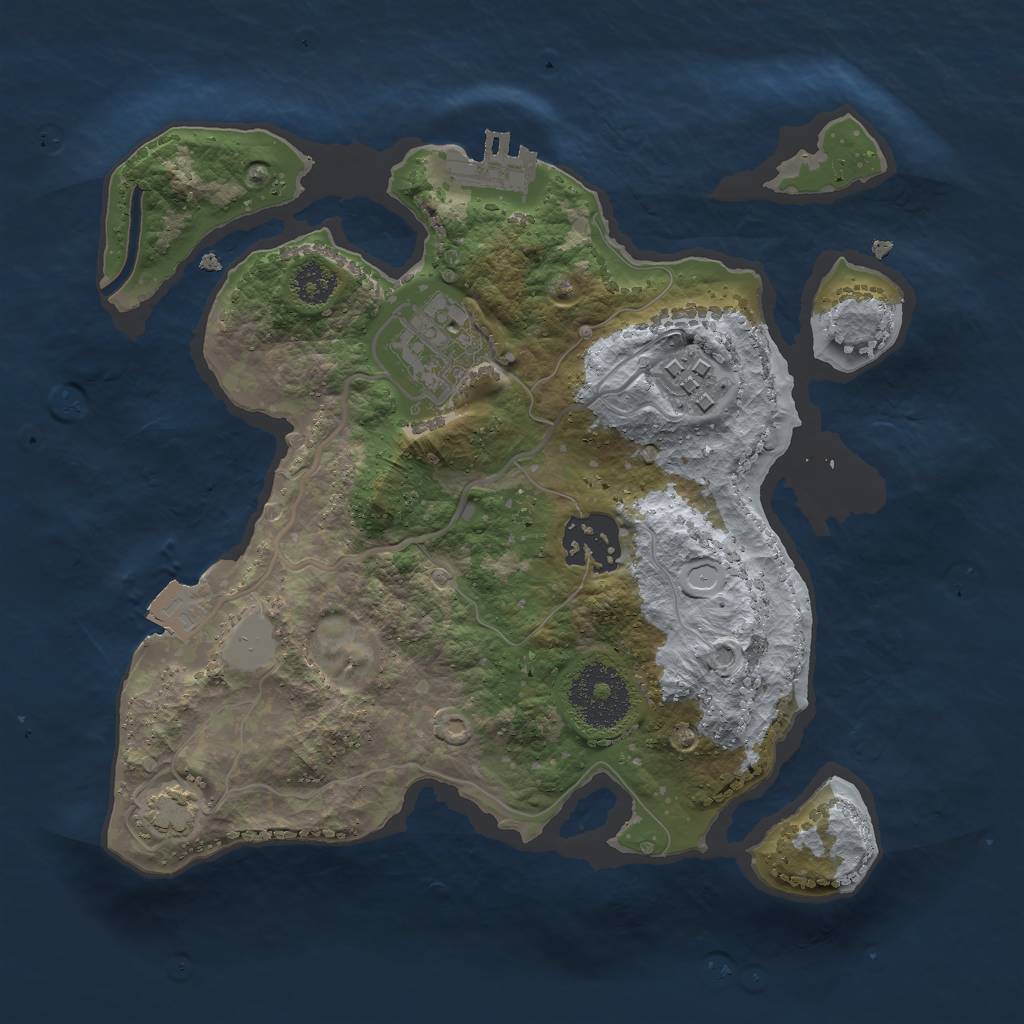 Rust Map: Procedural Map, Size: 2500, Seed: 63711948, 8 Monuments