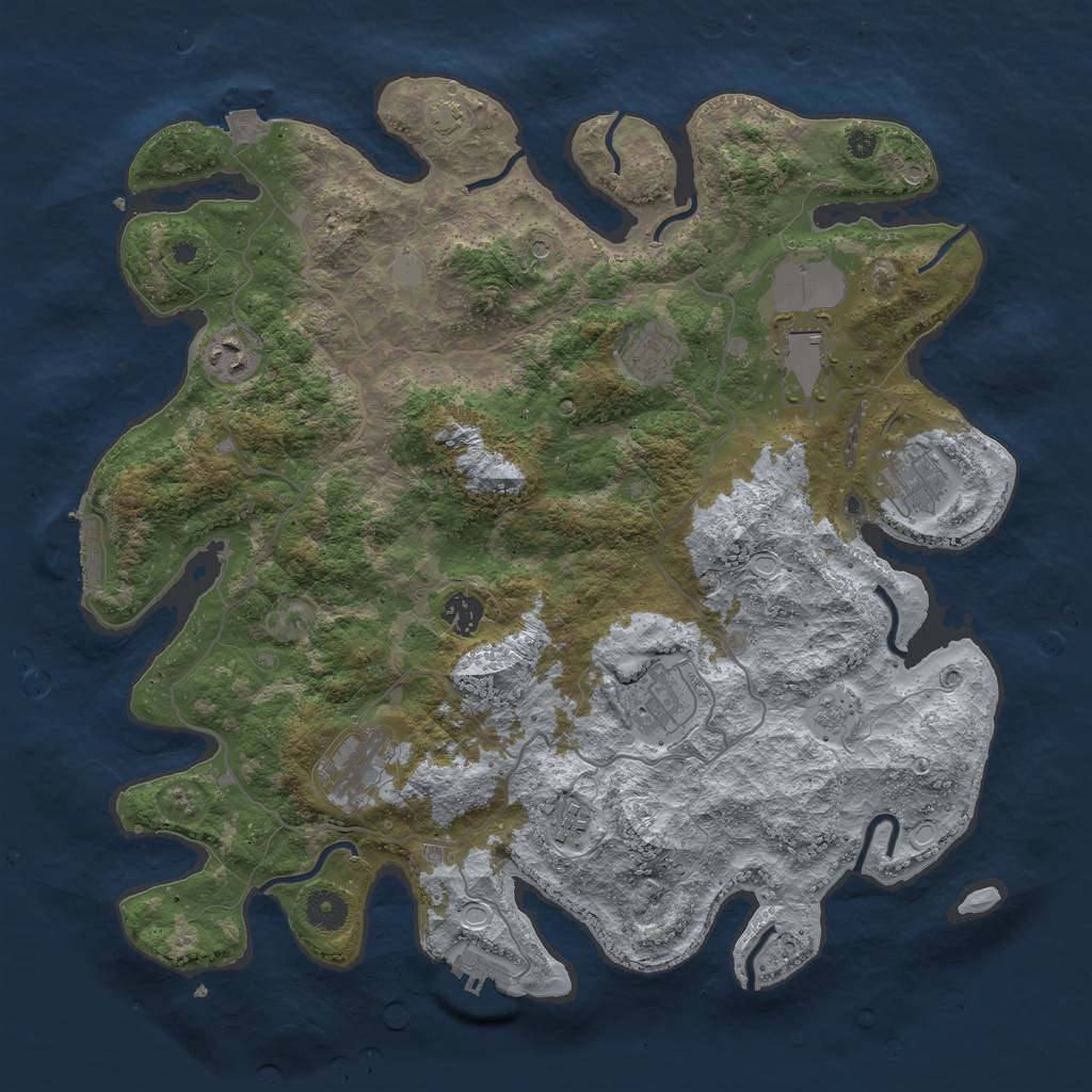 Rust Map: Procedural Map, Size: 4000, Seed: 11241996, 16 Monuments