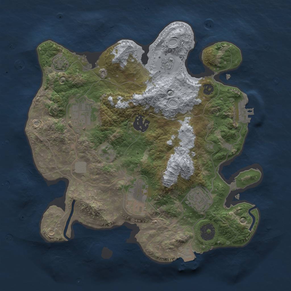 Rust Map: Procedural Map, Size: 2694, Seed: 18462, 10 Monuments