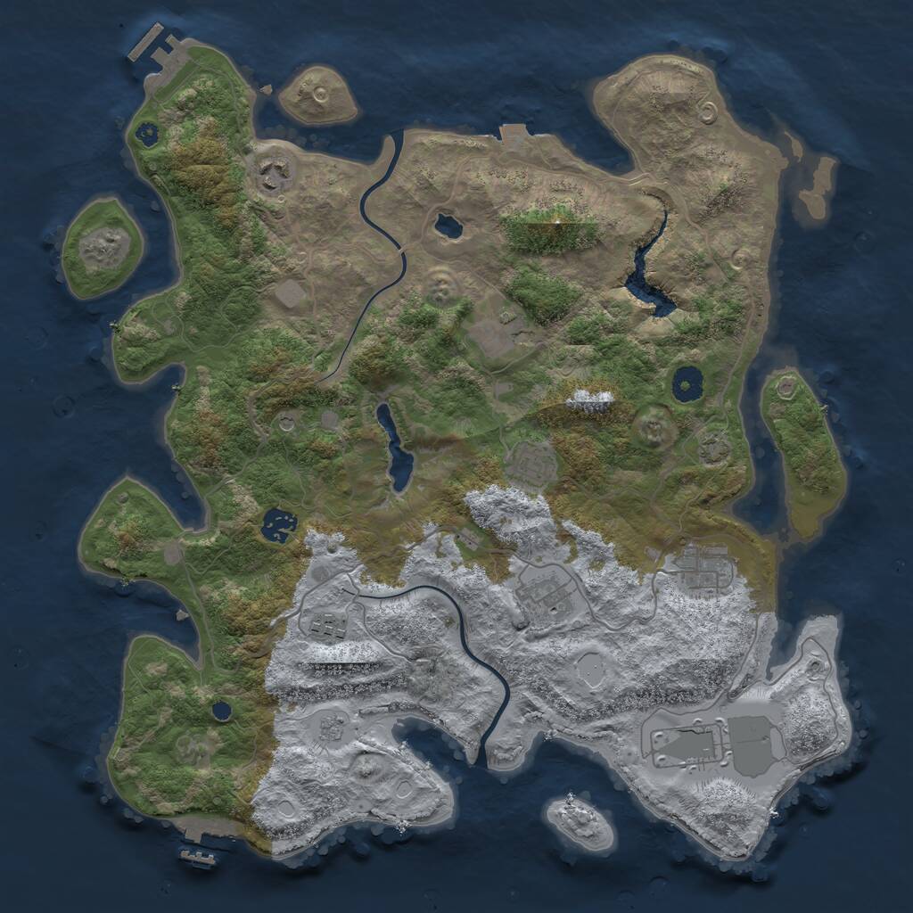 Rust Map: Procedural Map, Size: 4000, Seed: 12311163, 14 Monuments