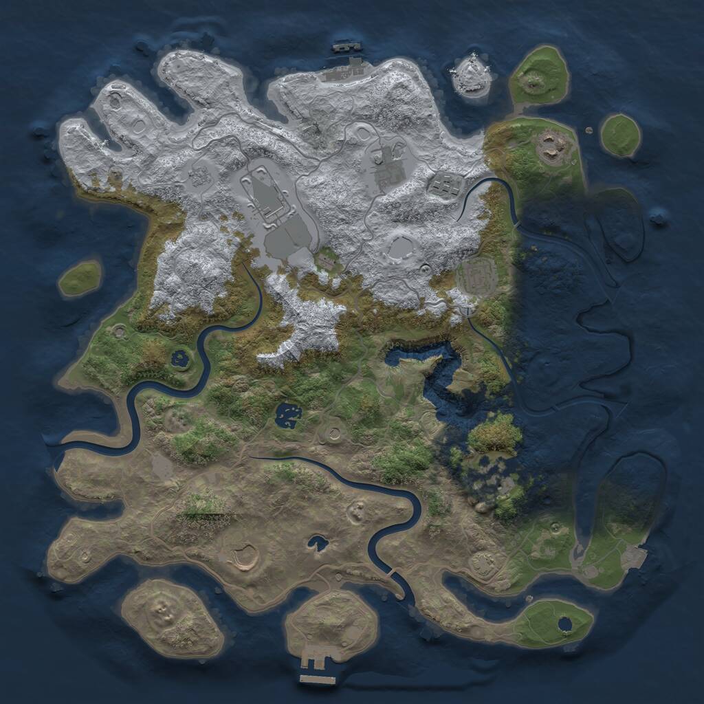 Rust Map: Procedural Map, Size: 4000, Seed: 12400, 14 Monuments