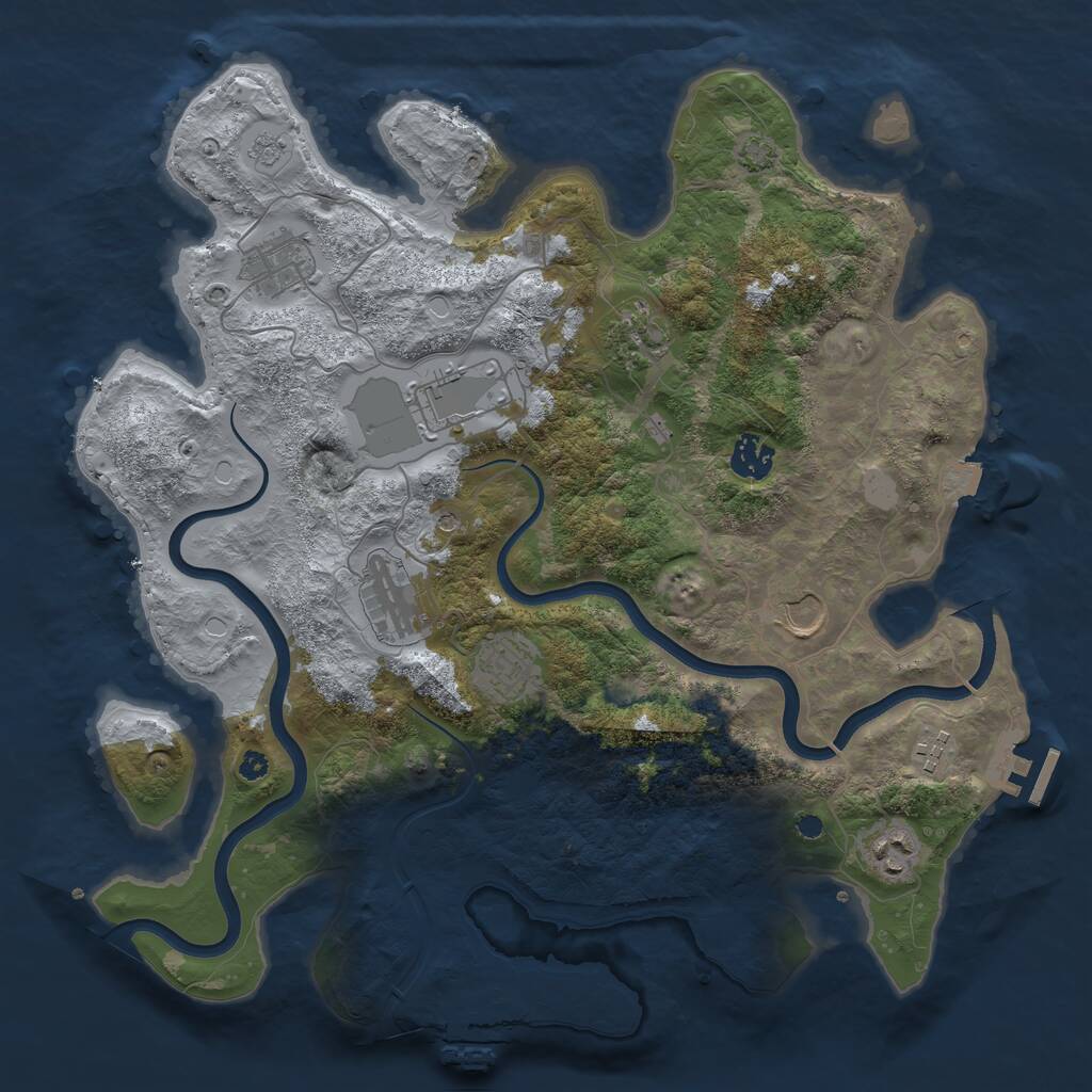 Rust Map: Procedural Map, Size: 3750, Seed: 459928793, 15 Monuments