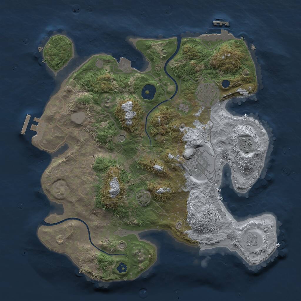 Rust Map: Procedural Map, Size: 3000, Seed: 1492260999, 9 Monuments