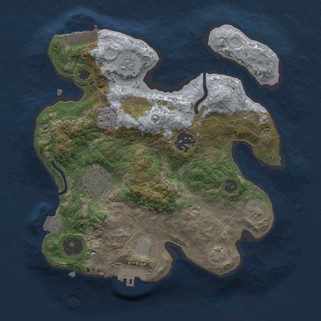 Rust Map: Procedural Map, Size: 2500, Seed: 1311177973, 10 Monuments