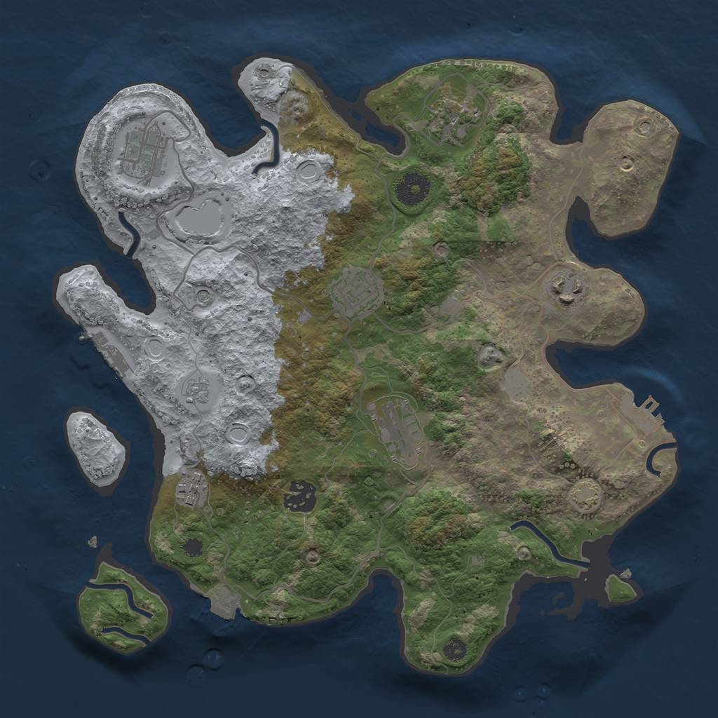 Rust Map: Procedural Map, Size: 3250, Seed: 899043414, 15 Monuments