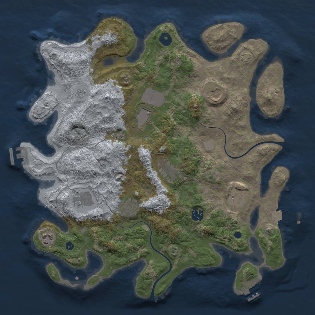 Rust Map: Procedural Map, Size: 3750, Seed: 44935328, 14 Monuments