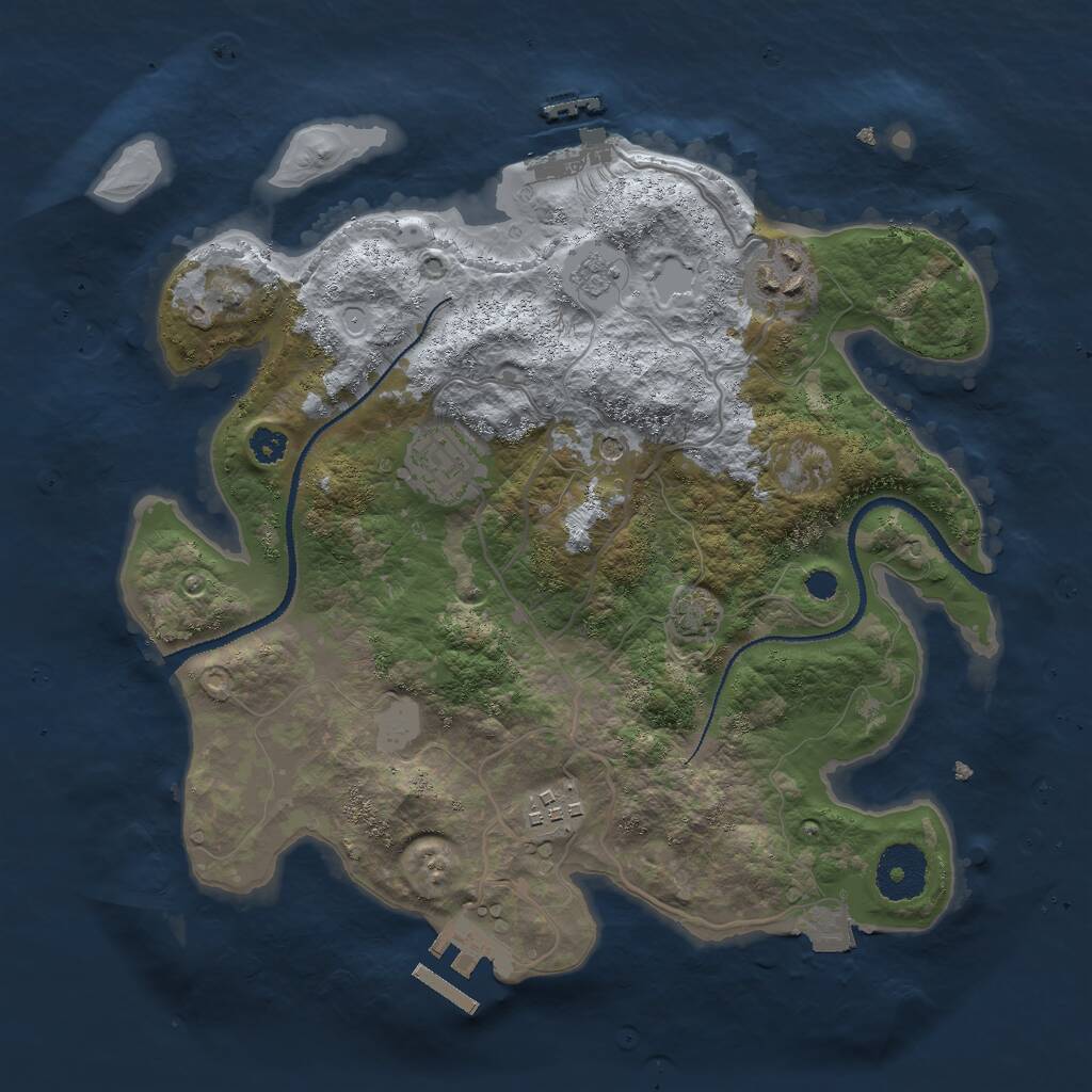 Rust Map: Procedural Map, Size: 3000, Seed: 18861, 9 Monuments