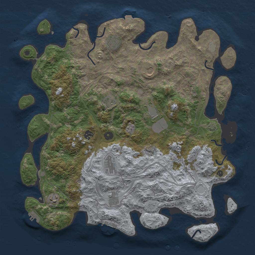 Rust Map: Procedural Map, Size: 4250, Seed: 35353134, 17 Monuments