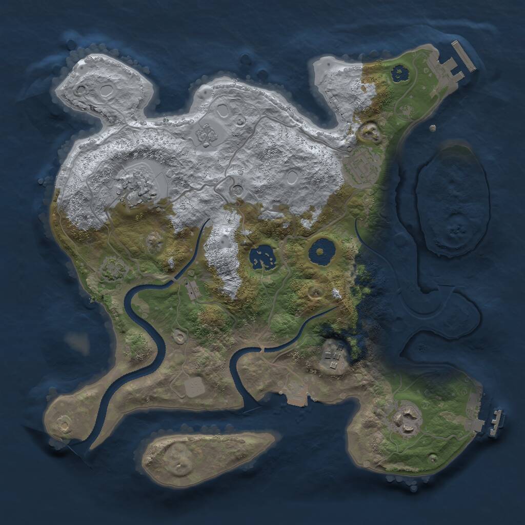 Rust Map: Procedural Map, Size: 3000, Seed: 804476320, 11 Monuments