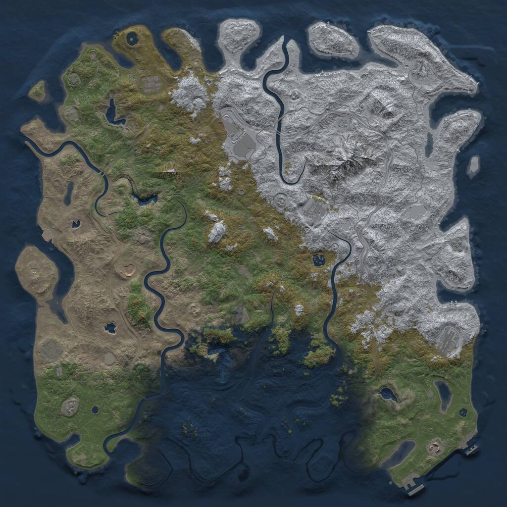 Rust Map: Procedural Map, Size: 6000, Seed: 16012021, 17 Monuments