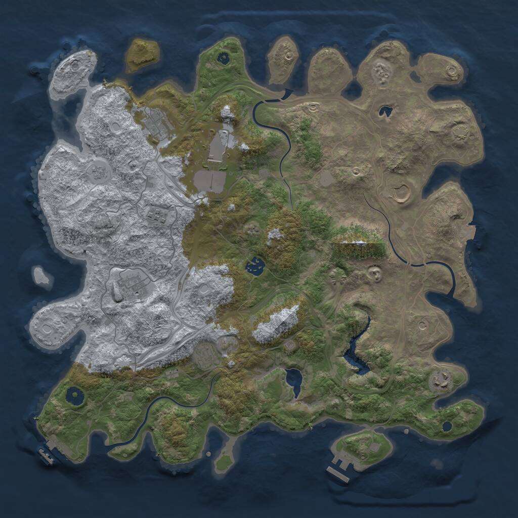 Rust Map: Procedural Map, Size: 4250, Seed: 16791010, 14 Monuments
