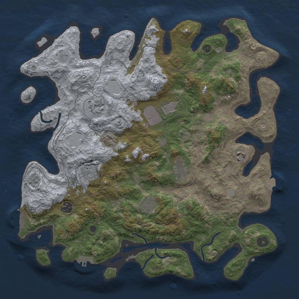 Rust Map: Procedural Map, Size: 4000, Seed: 2137213769, 16 Monuments
