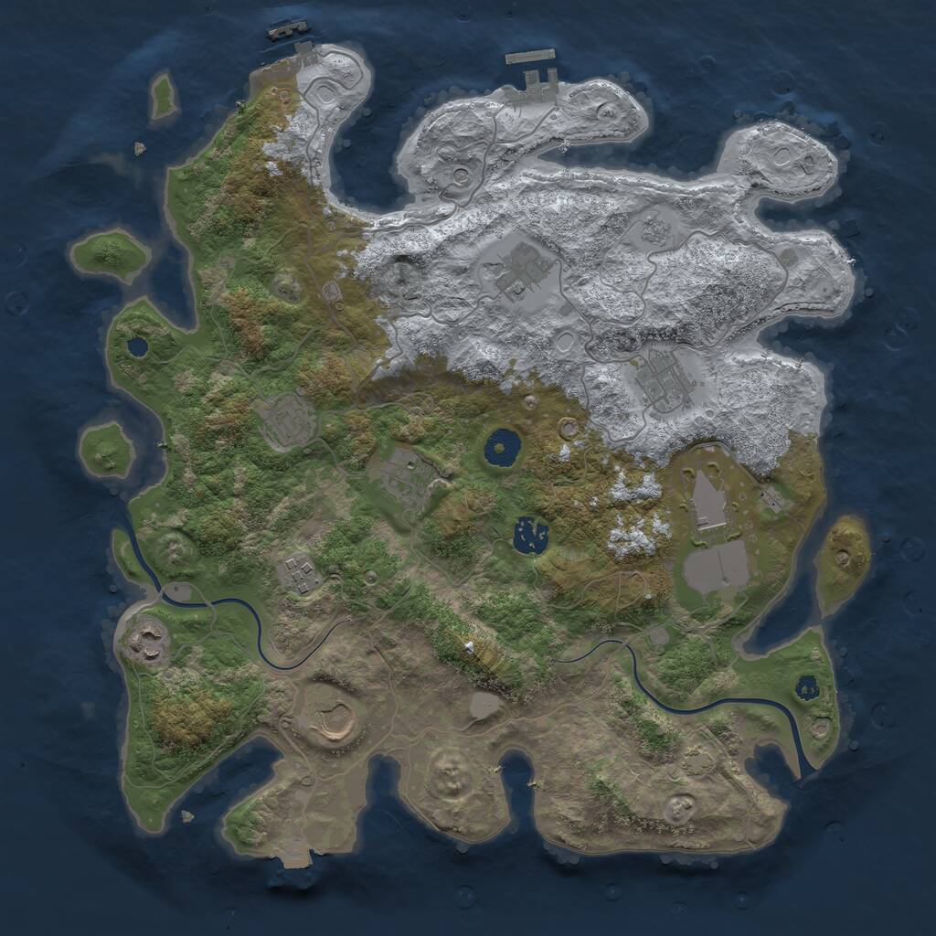 Rust Map: Procedural Map, Size: 3800, Seed: 47035482, 15 Monuments