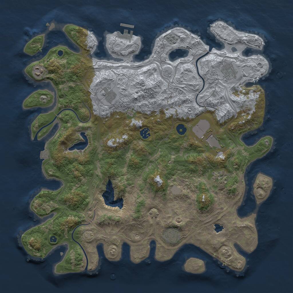 Rust Map: Procedural Map, Size: 4250, Seed: 14912729, 13 Monuments