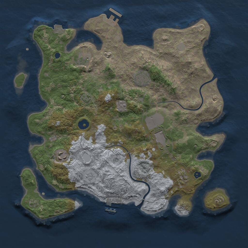 Rust Map: Procedural Map, Size: 3600, Seed: 81718367, 12 Monuments