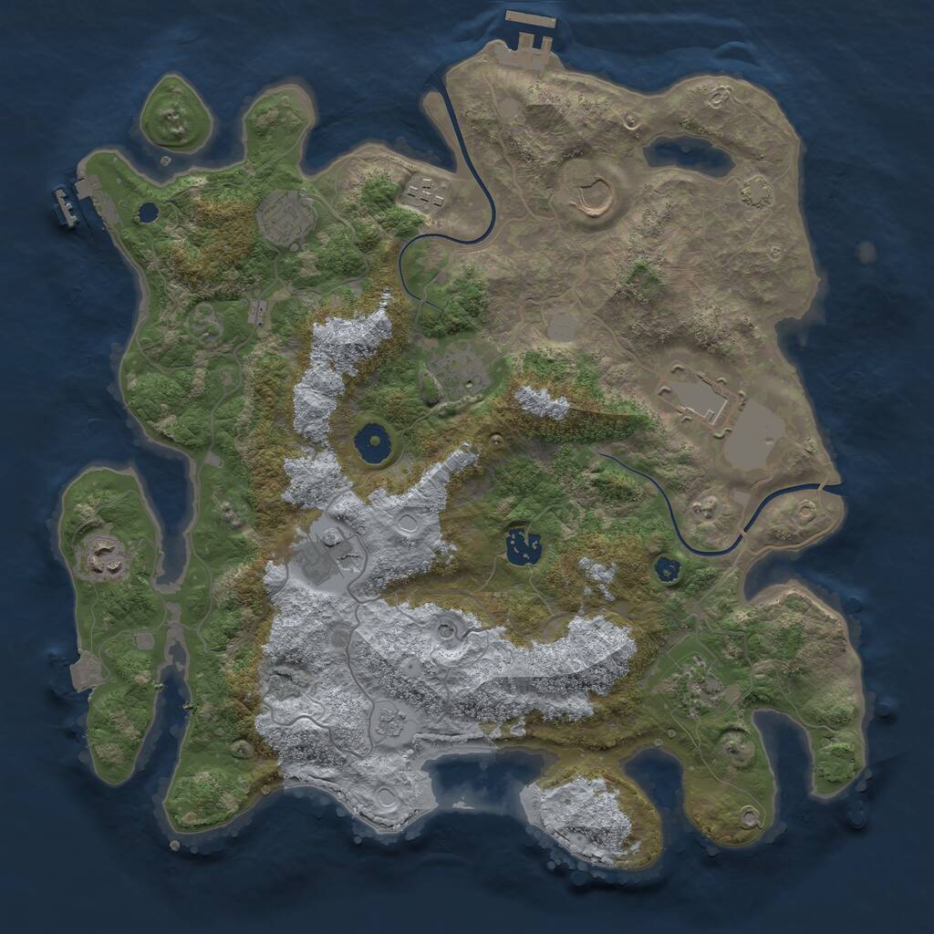 Rust Map: Procedural Map, Size: 3750, Seed: 22715797, 15 Monuments