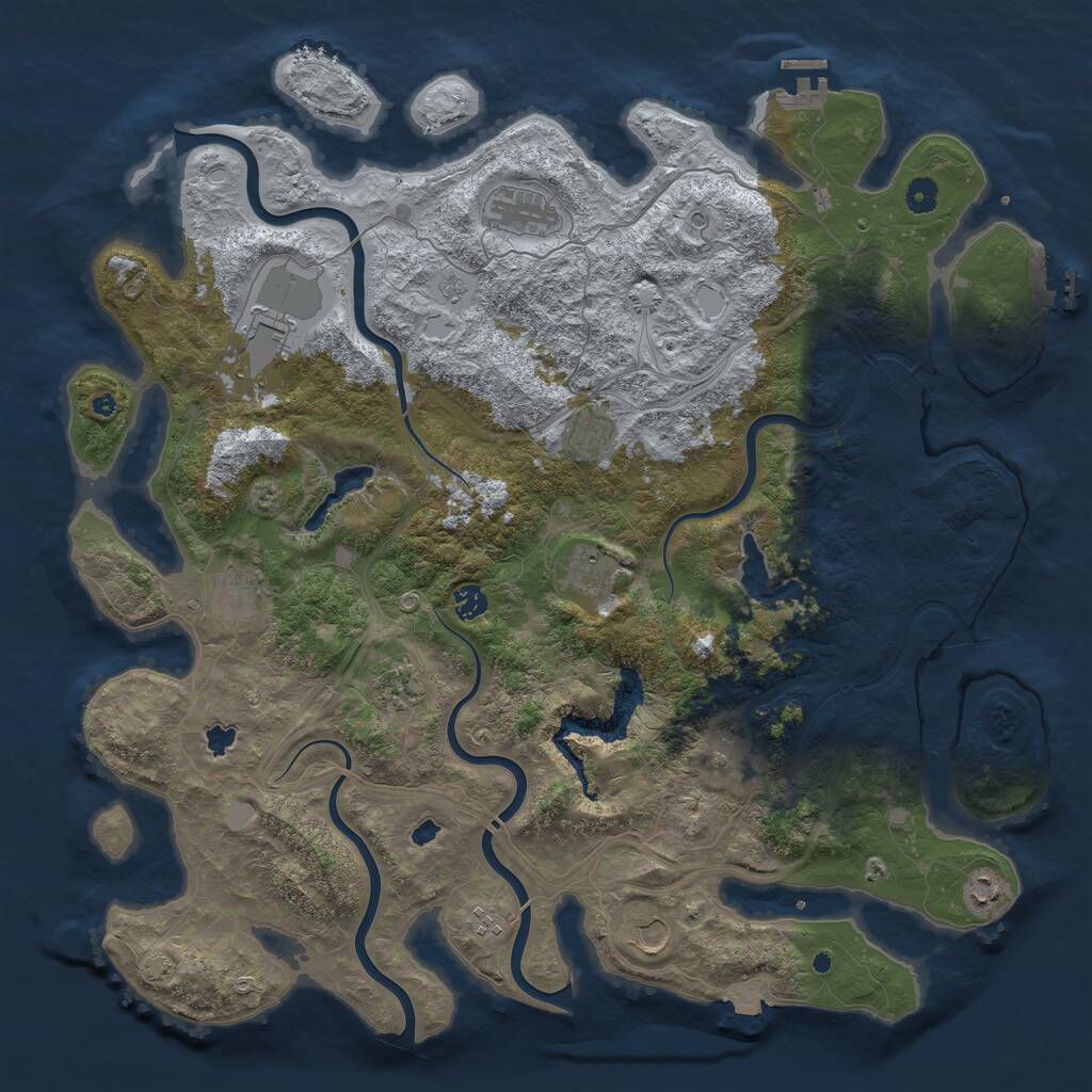 Rust Map: Procedural Map, Size: 4750, Seed: 22000021, 17 Monuments