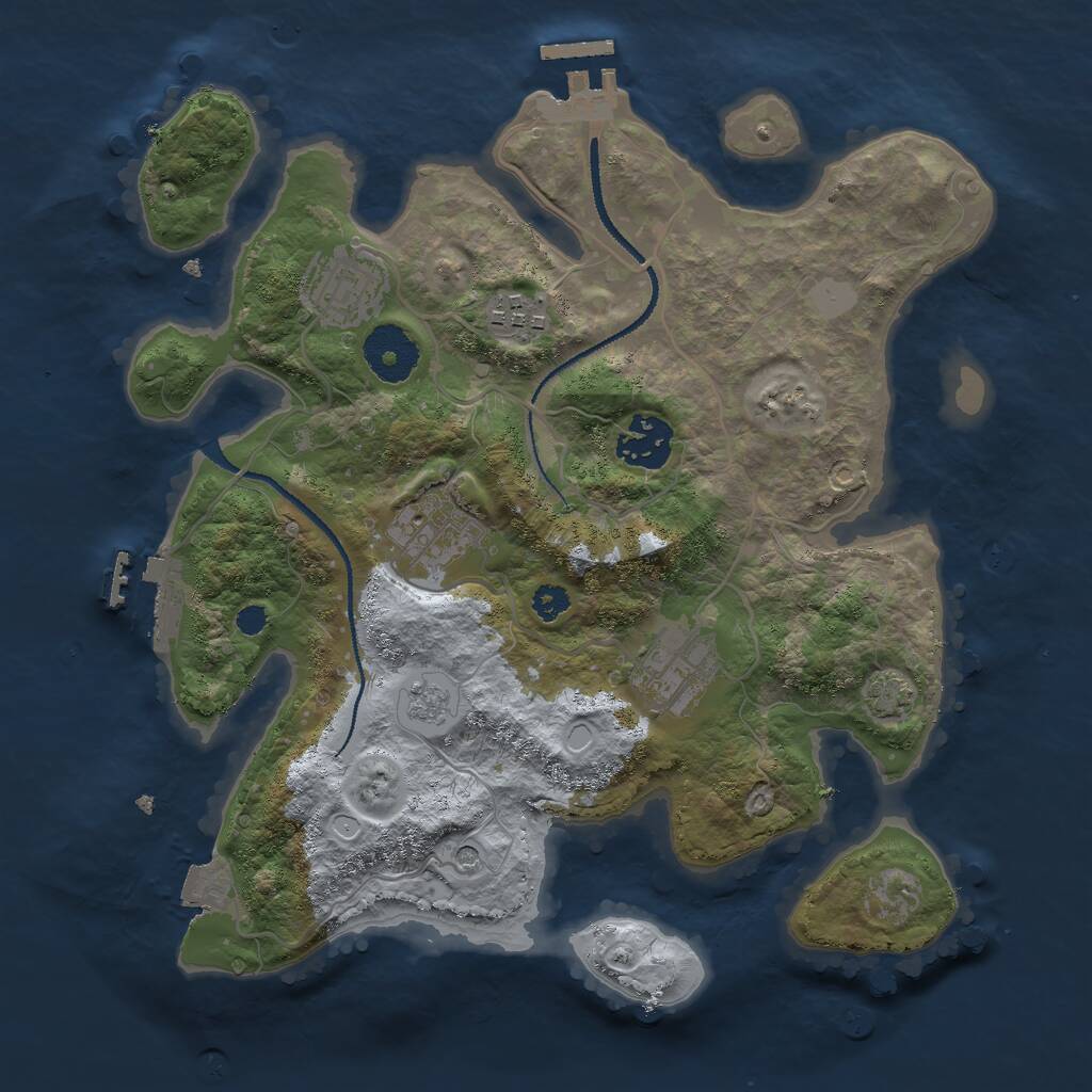 Rust Map: Procedural Map, Size: 3000, Seed: 2025422563, 11 Monuments