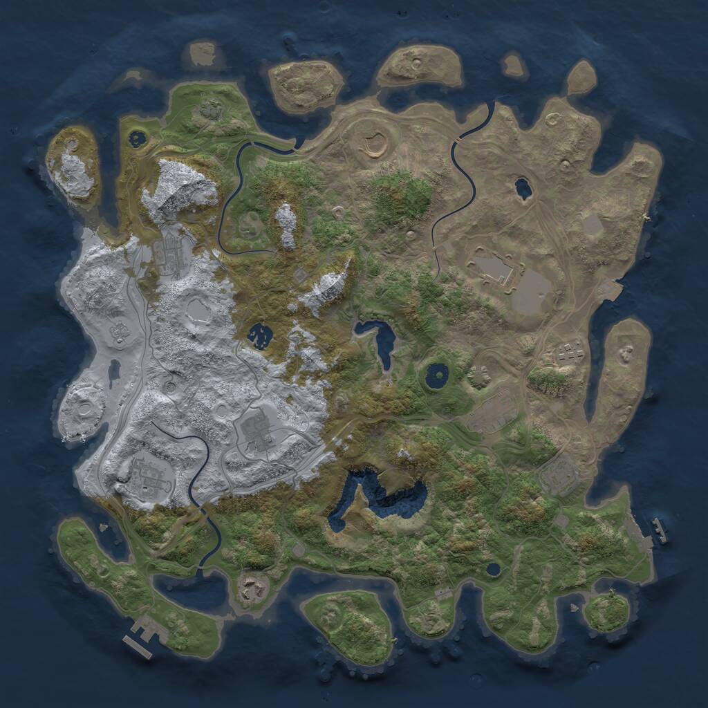 Rust Map: Procedural Map, Size: 4300, Seed: 62337170, 16 Monuments