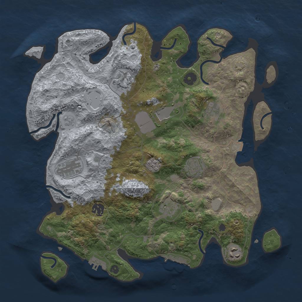 Rust Map: Procedural Map, Size: 3600, Seed: 89786317, 16 Monuments