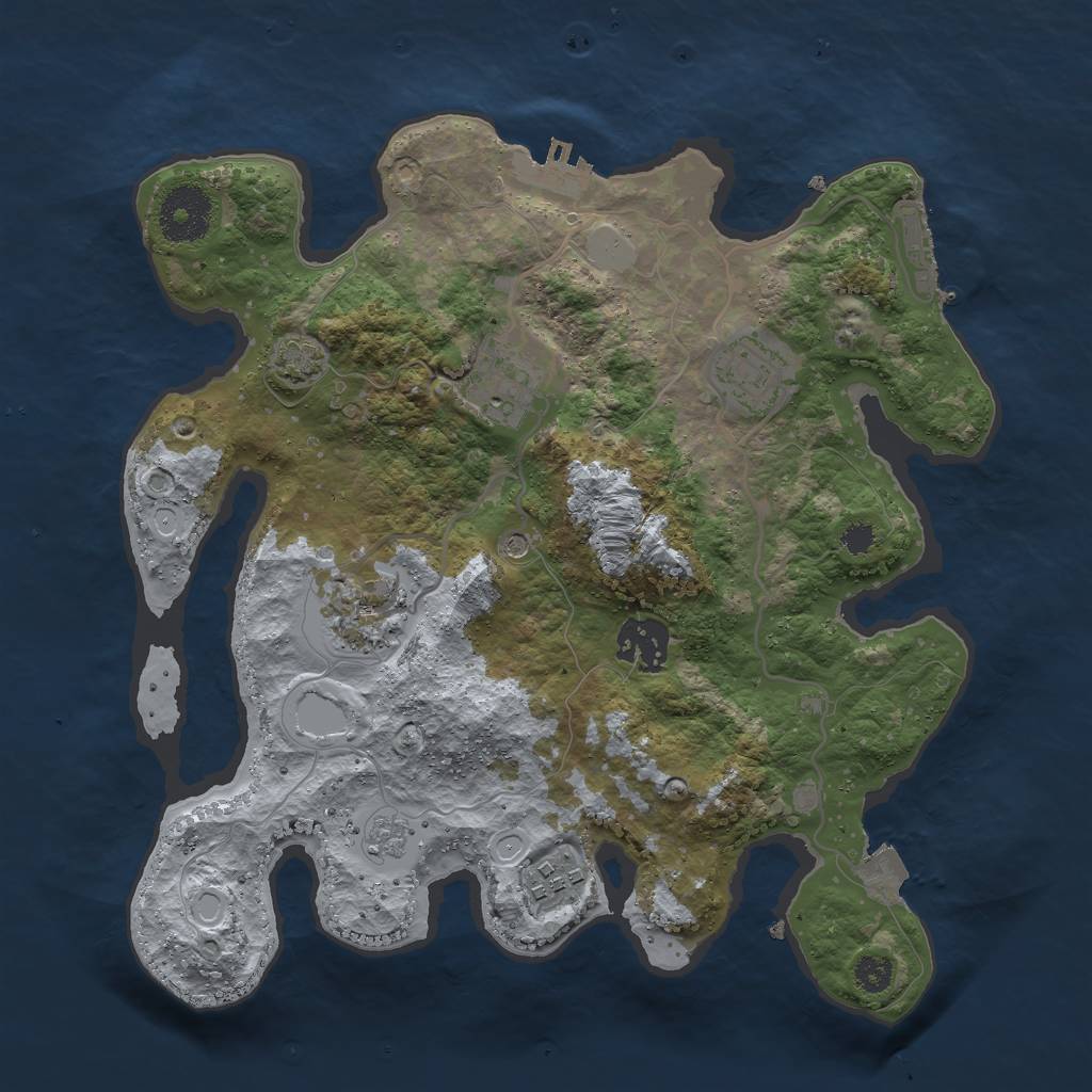 Rust Map: Procedural Map, Size: 3000, Seed: 2285, 13 Monuments