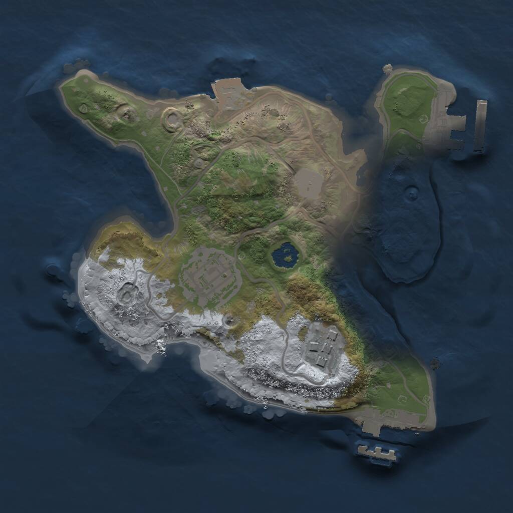 Rust Map: Procedural Map, Size: 2000, Seed: 1273416200, 5 Monuments