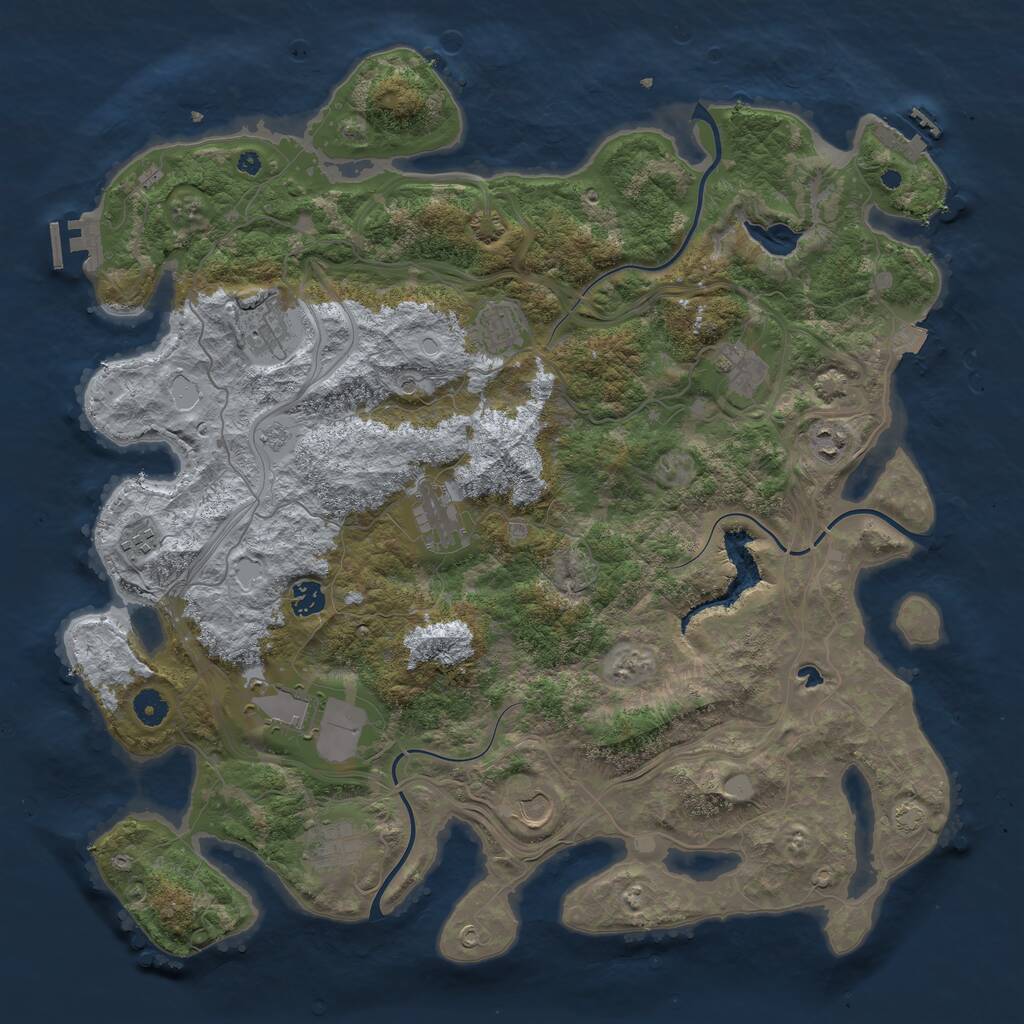 Rust Map: Procedural Map, Size: 4400, Seed: 8380813, 16 Monuments