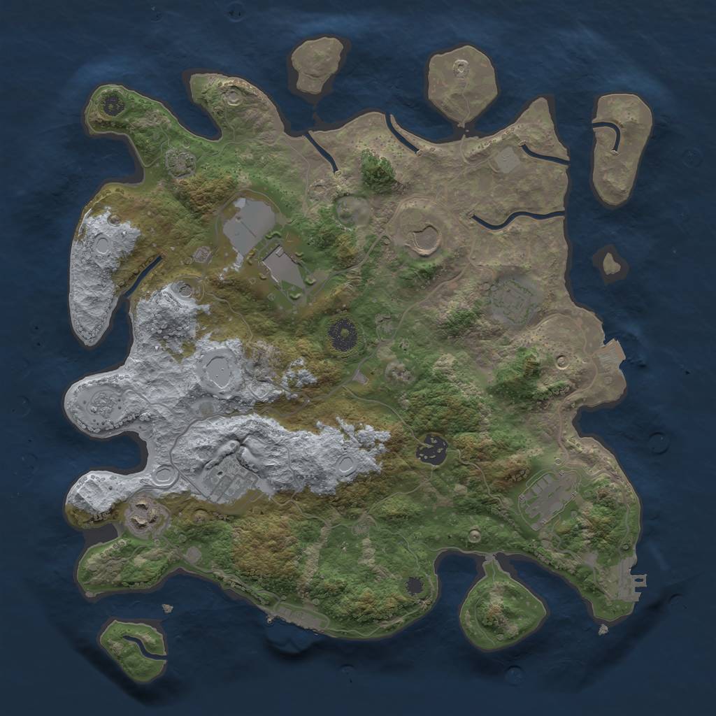Rust Map: Procedural Map, Size: 3500, Seed: 1799012252, 15 Monuments