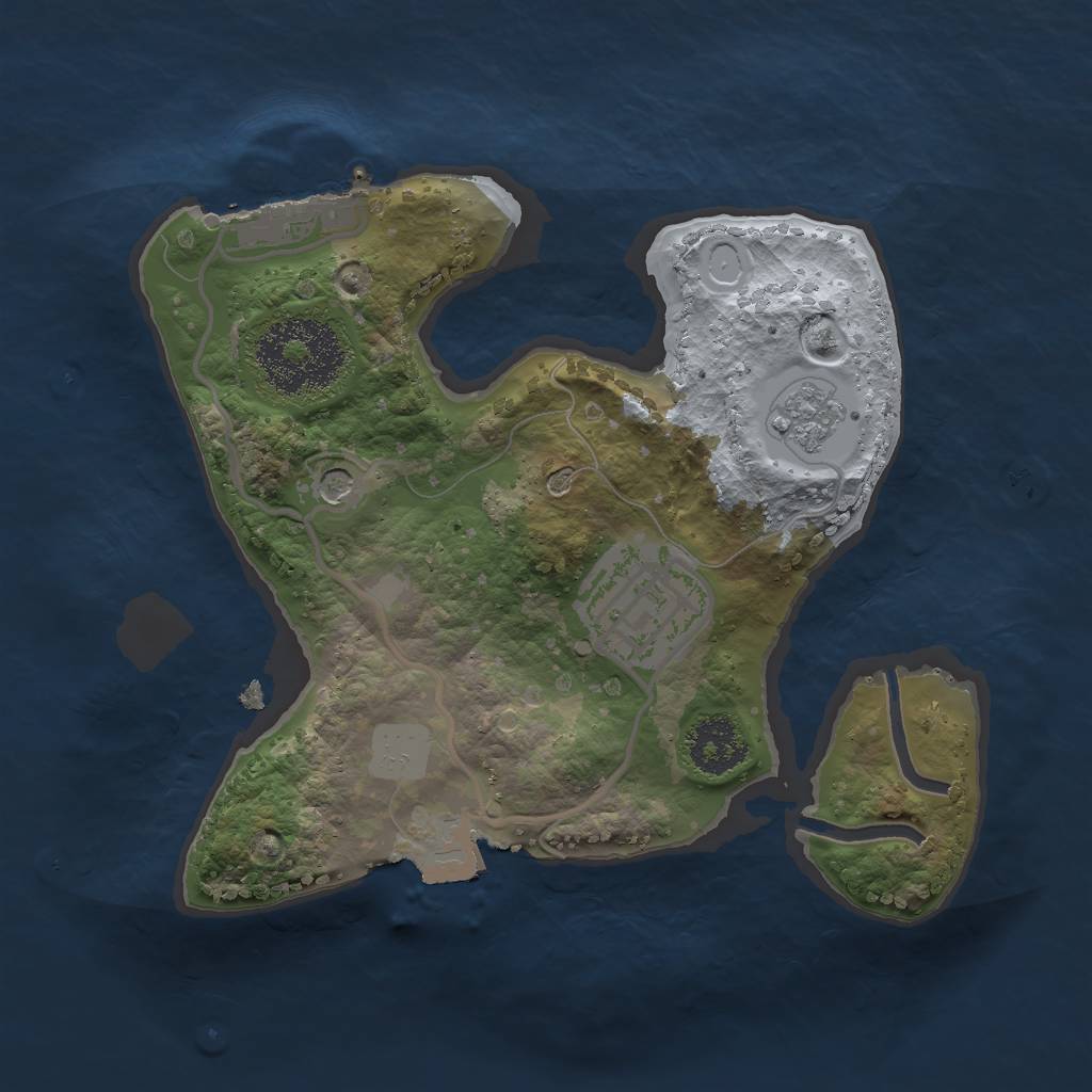 Rust Map: Procedural Map, Size: 2000, Seed: 32852, 7 Monuments