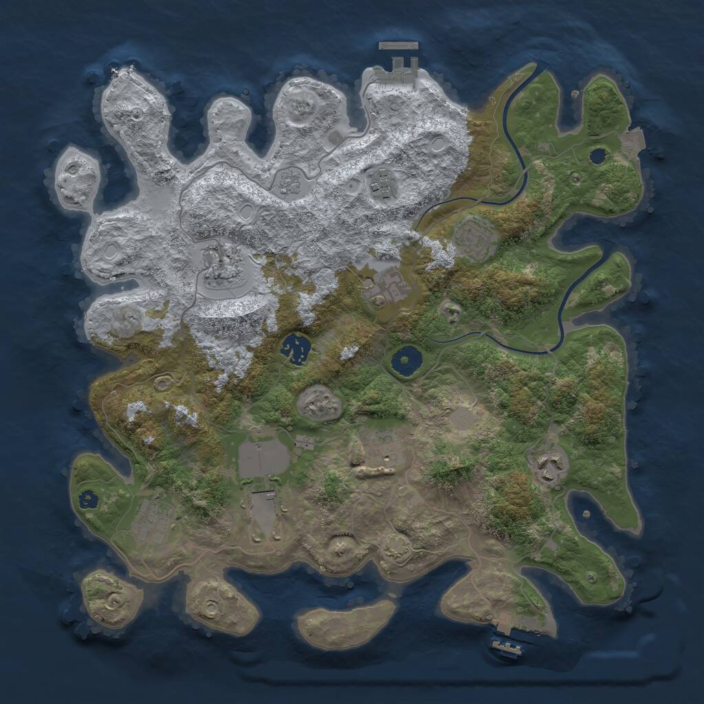 Rust Map: Procedural Map, Size: 3600, Seed: 22921692, 14 Monuments