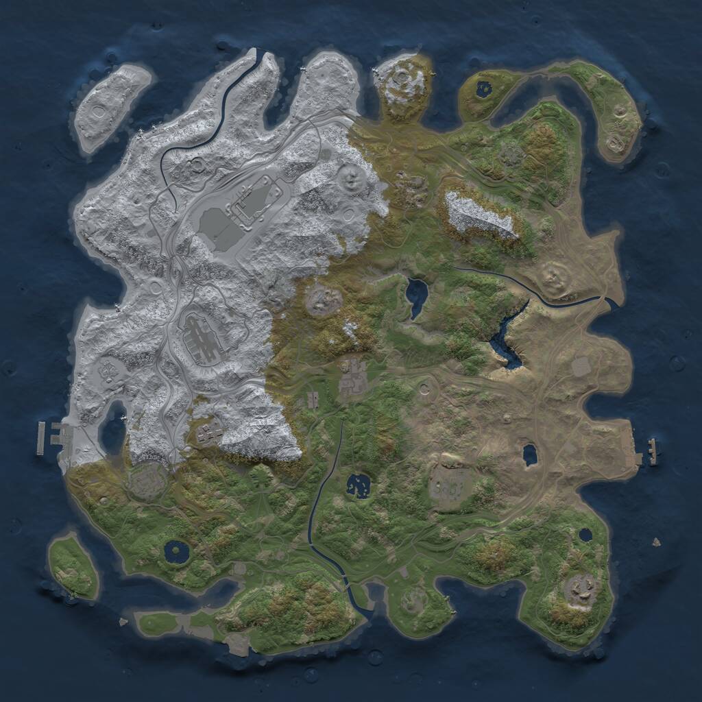 Rust Map: Procedural Map, Size: 4250, Seed: 23944, 15 Monuments
