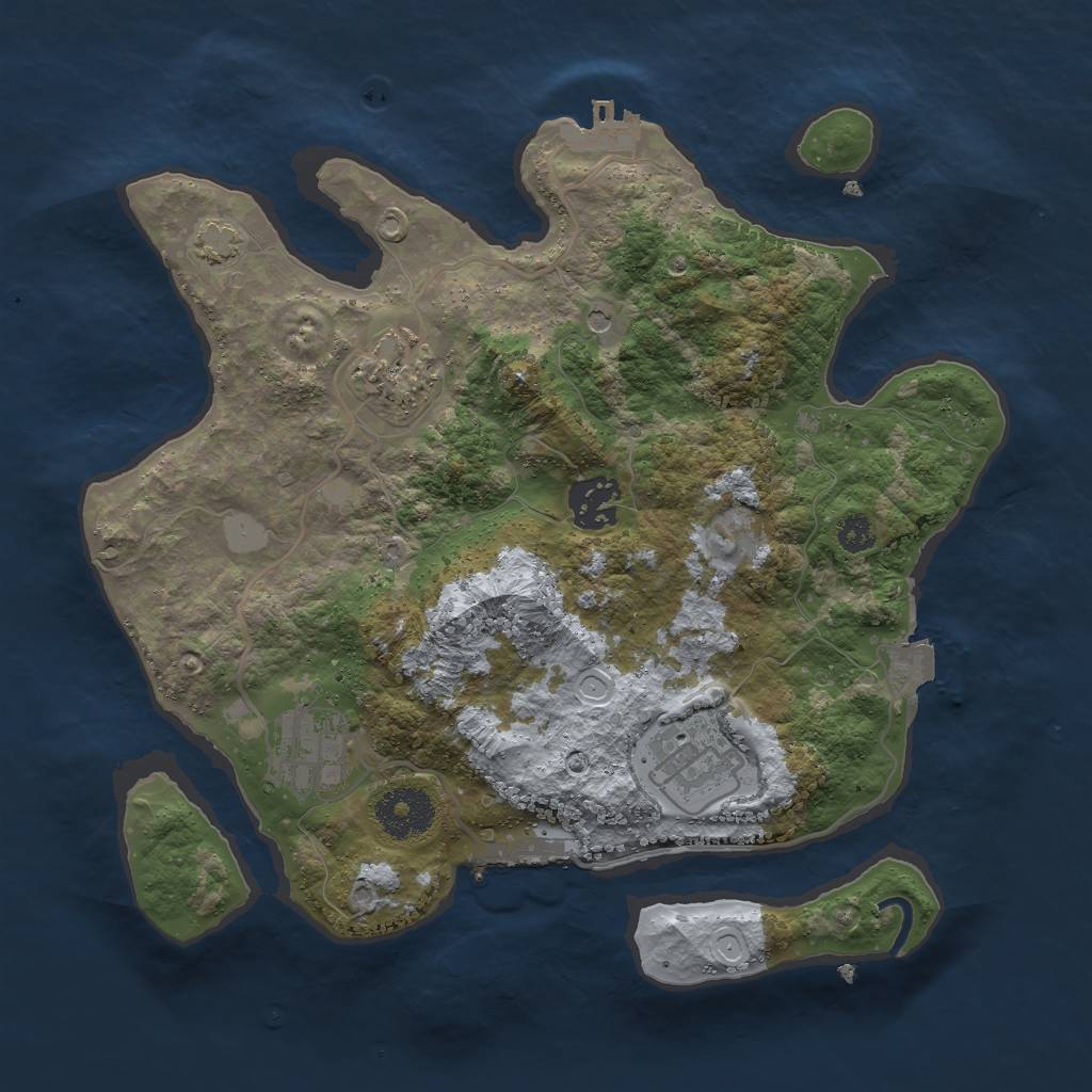 Rust Map: Procedural Map, Size: 3000, Seed: 1079415219, 11 Monuments