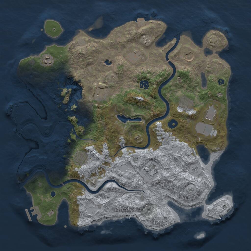 Rust Map: Procedural Map, Size: 4000, Seed: 7291987, 16 Monuments