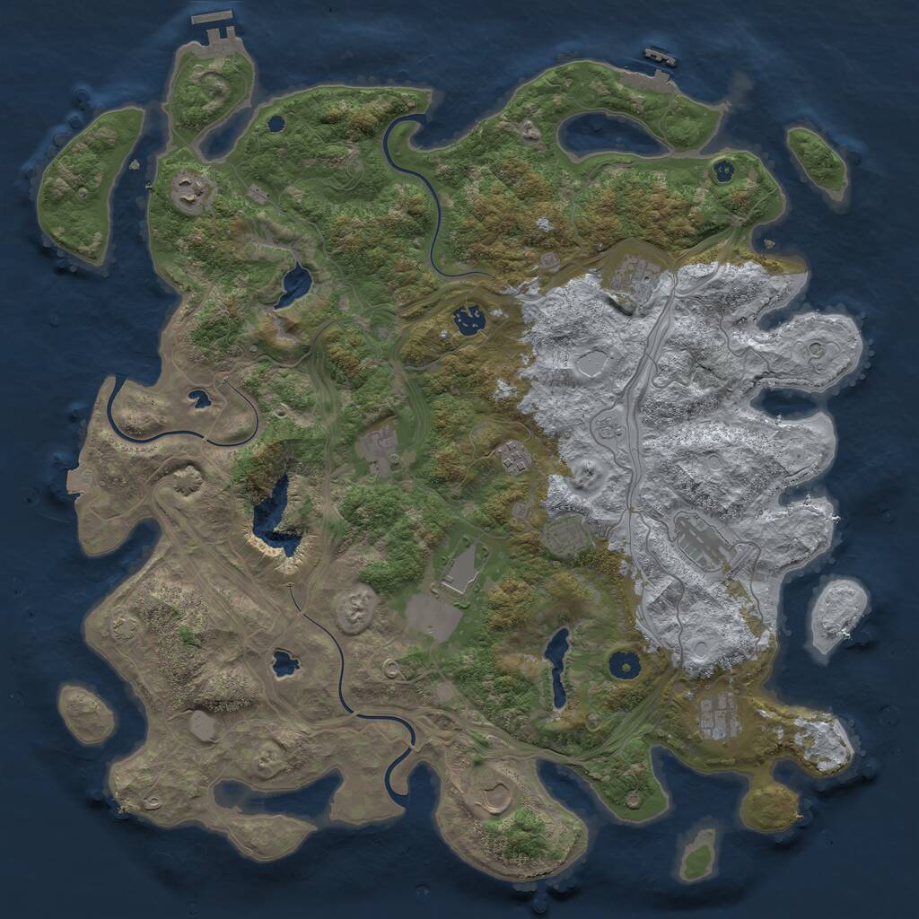Rust Map: Procedural Map, Size: 4500, Seed: 2001450992, 16 Monuments