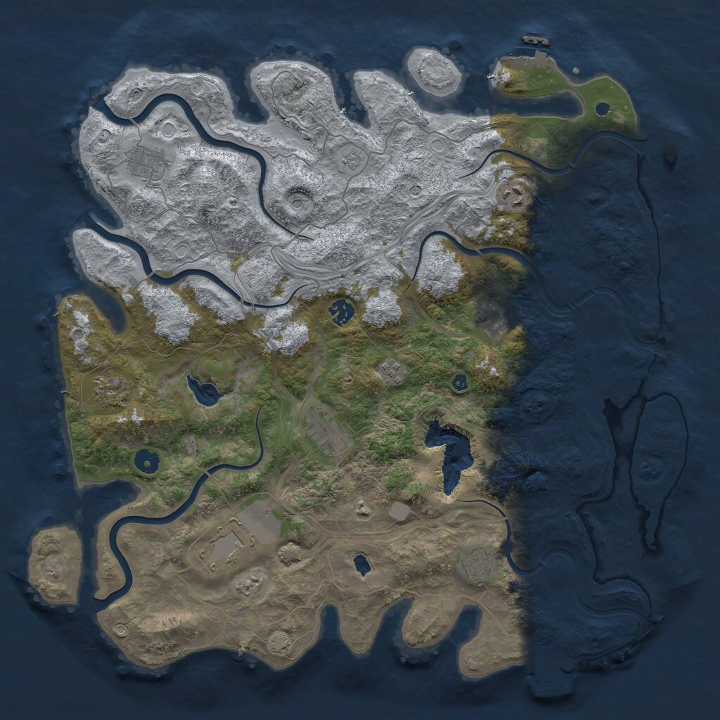 Rust Map: Procedural Map, Size: 4400, Seed: 56254504, 15 Monuments
