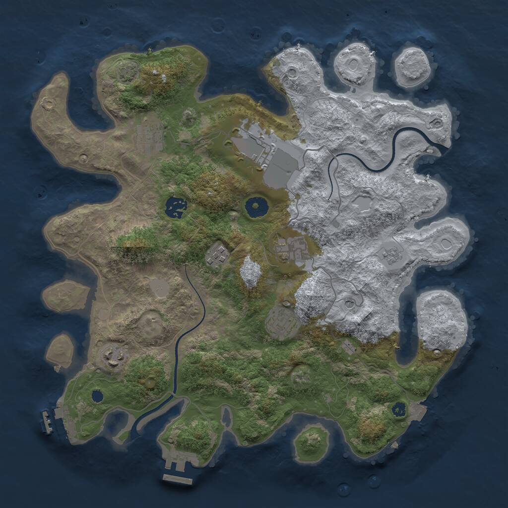 Rust Map: Procedural Map, Size: 3500, Seed: 31829062, 13 Monuments