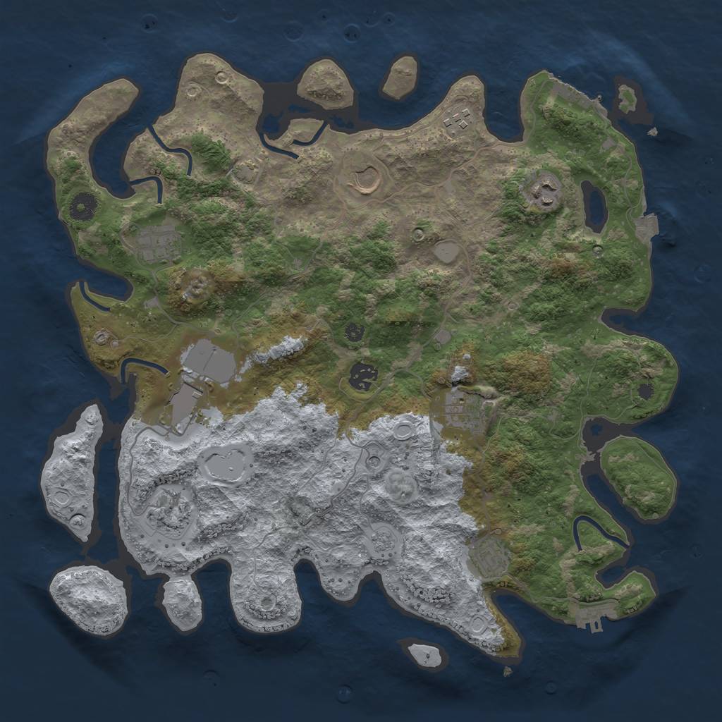 Rust Map: Procedural Map, Size: 3850, Seed: 98158200, 17 Monuments