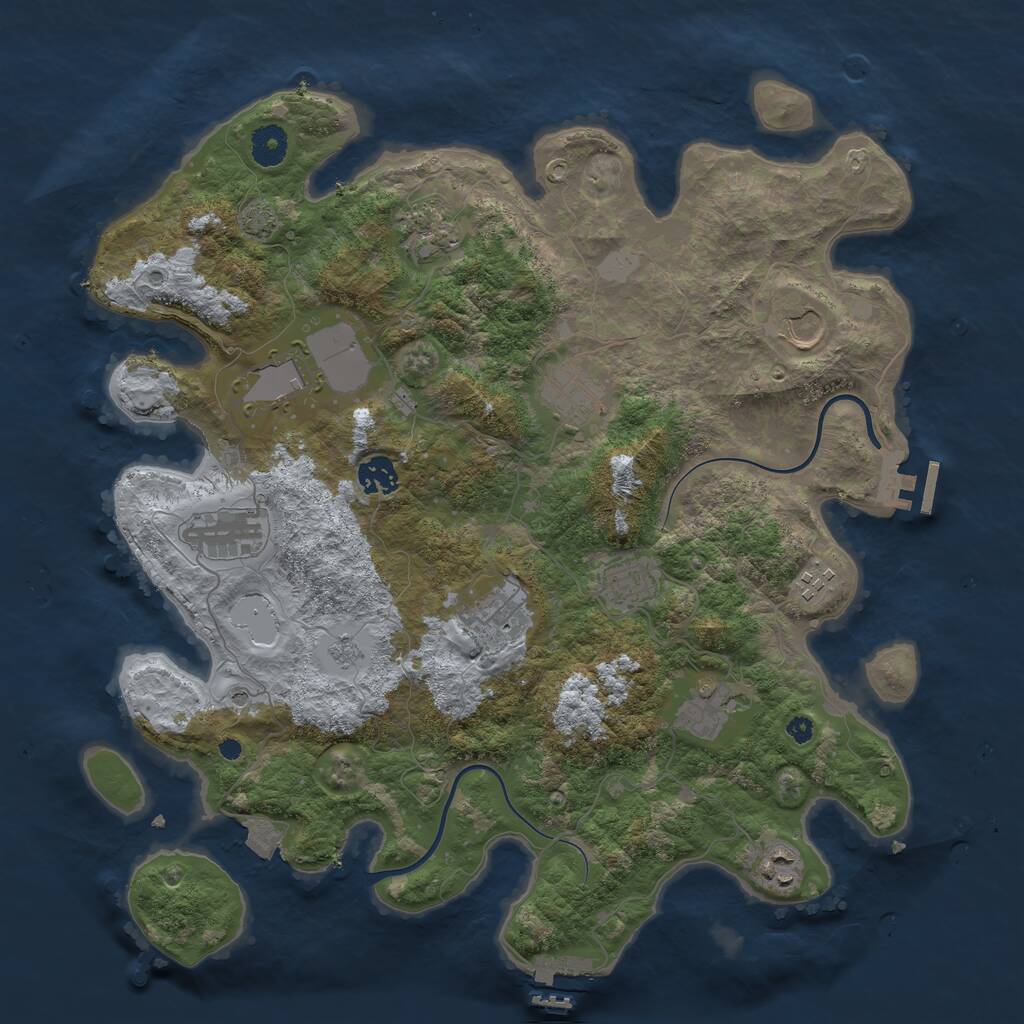 Rust Map: Procedural Map, Size: 3900, Seed: 67391575, 17 Monuments
