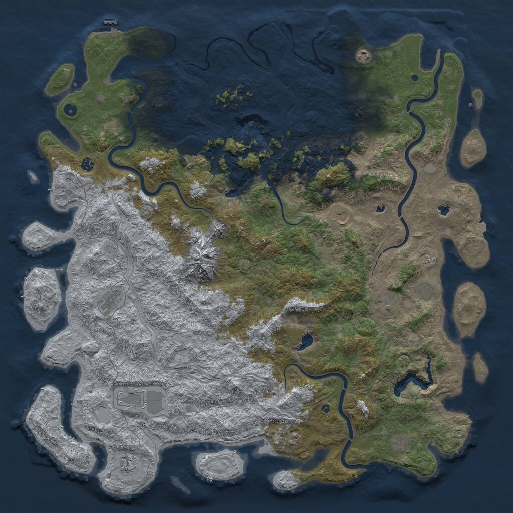 Rust Map: Procedural Map, Size: 6000, Seed: 28000, 17 Monuments
