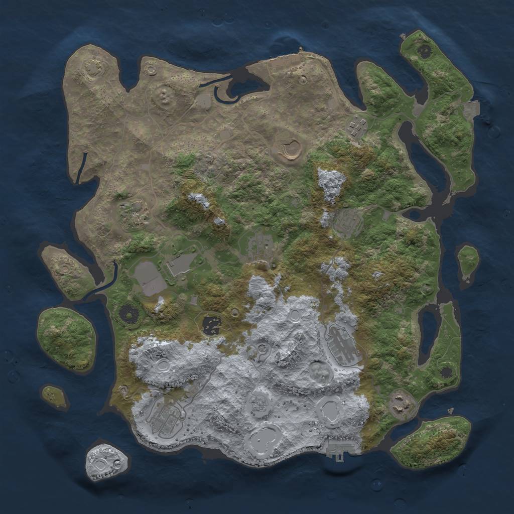 Rust Map: Procedural Map, Size: 3900, Seed: 89021448, 18 Monuments