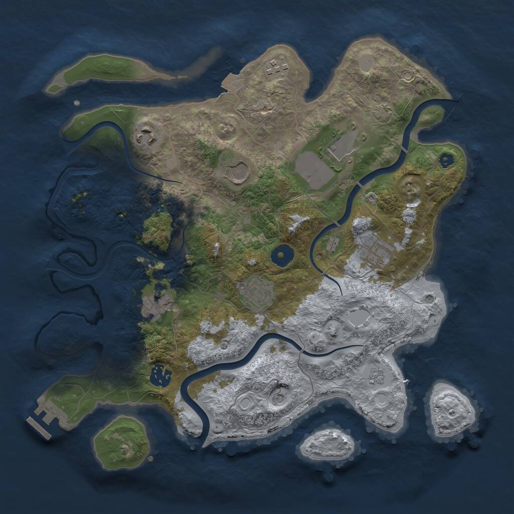 Rust Map: Procedural Map, Size: 3500, Seed: 29356648, 13 Monuments