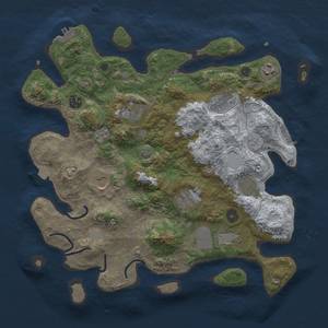 Thumbnail Rust Map: Procedural Map, Size: 3750, Seed: 3082023, 17 Monuments