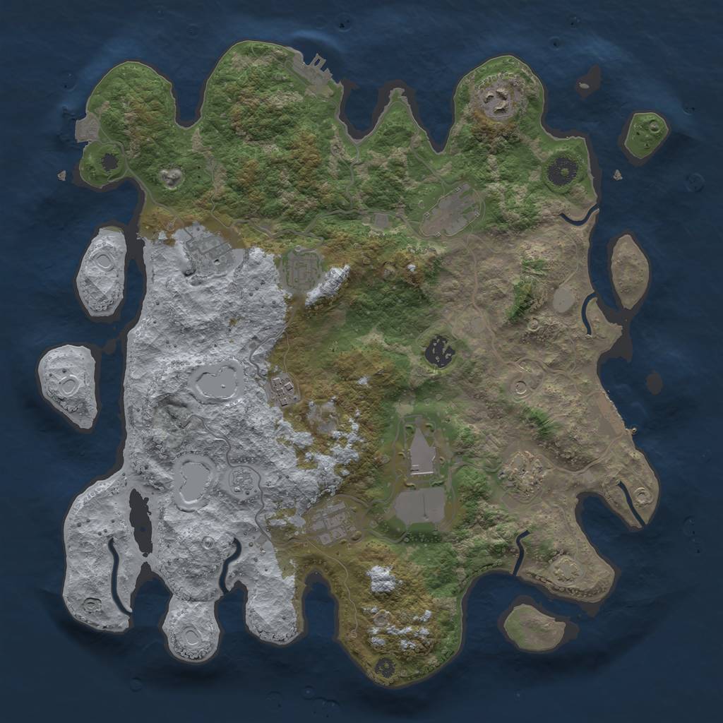Rust Map: Procedural Map, Size: 3750, Seed: 85672353, 17 Monuments
