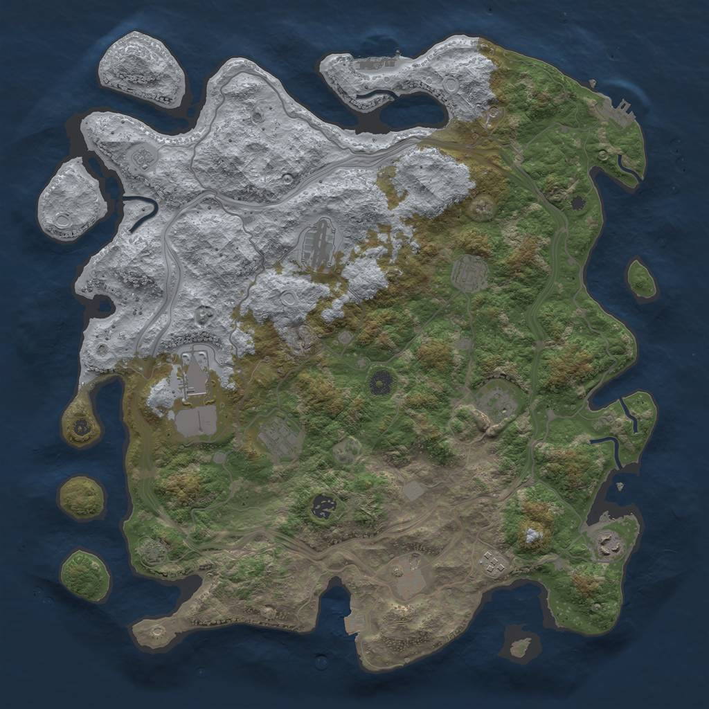 Rust Map: Procedural Map, Size: 4400, Seed: 1479558836, 17 Monuments