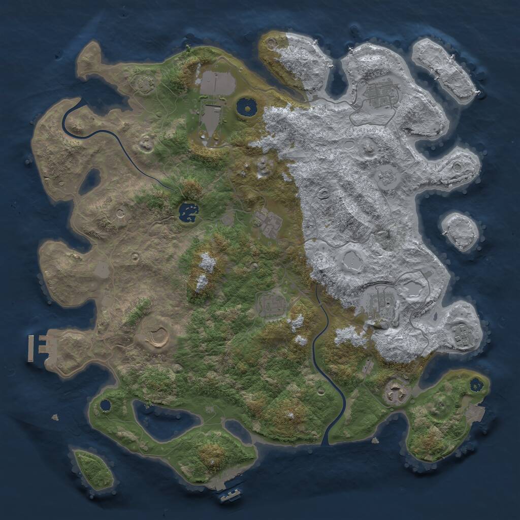 Rust Map: Procedural Map, Size: 3900, Seed: 84285364, 15 Monuments