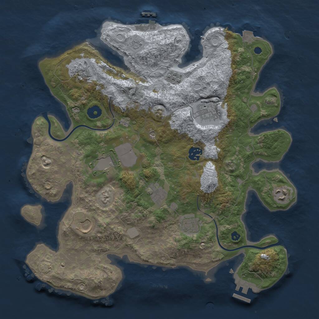 Rust Map: Procedural Map, Size: 3500, Seed: 1819890940, 15 Monuments