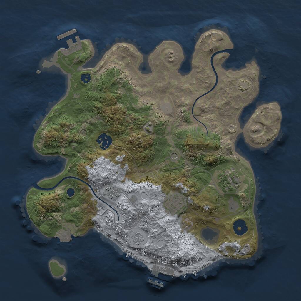 Rust Map: Procedural Map, Size: 3000, Seed: 27326, 10 Monuments